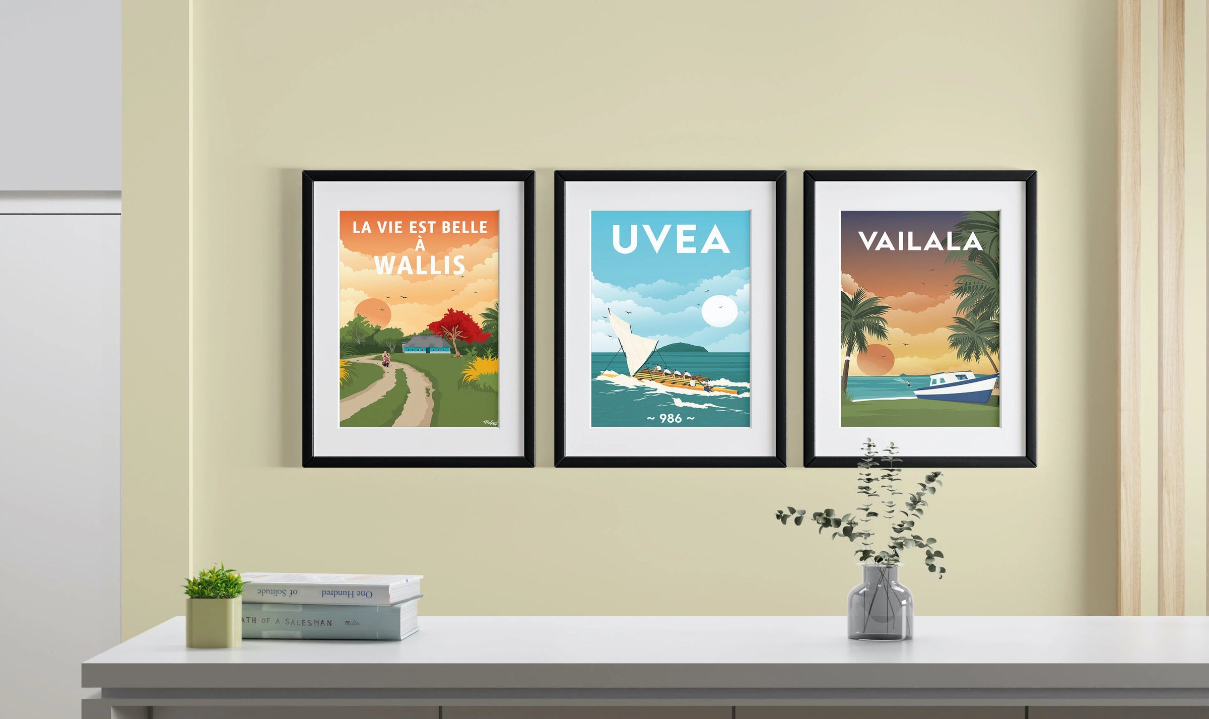 3 posters vintages paysages wallis