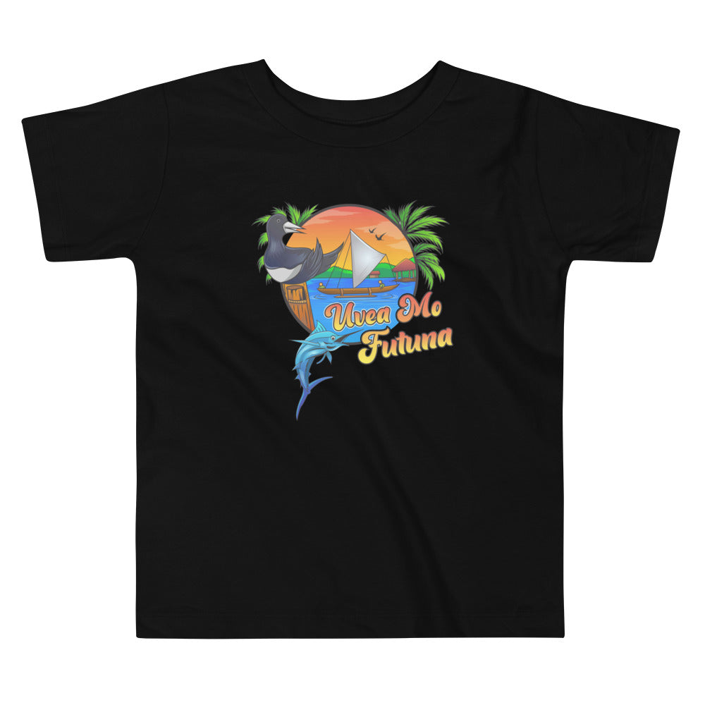Inspirez créativité et originalité chez vos enfants avec ce t-shirt UVEA MO FUTUNA. Il est composé de couleurs exotiques qui raviront les plus jeunes. Offrez à vos enfants une tenue originale et unique !