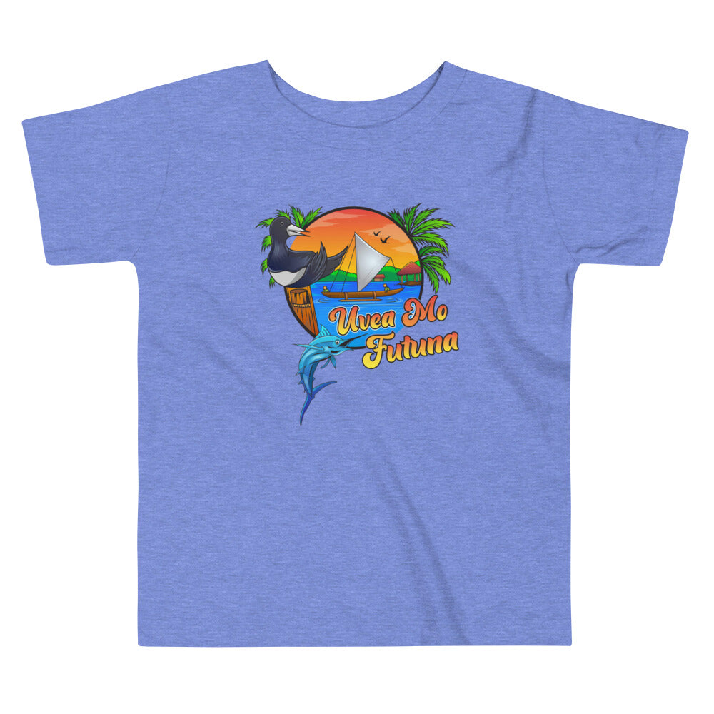Inspirez créativité et originalité chez vos enfants avec ce t-shirt UVEA MO FUTUNA. Il est composé de couleurs exotiques qui raviront les plus jeunes. Offrez à vos enfants une tenue originale et unique !