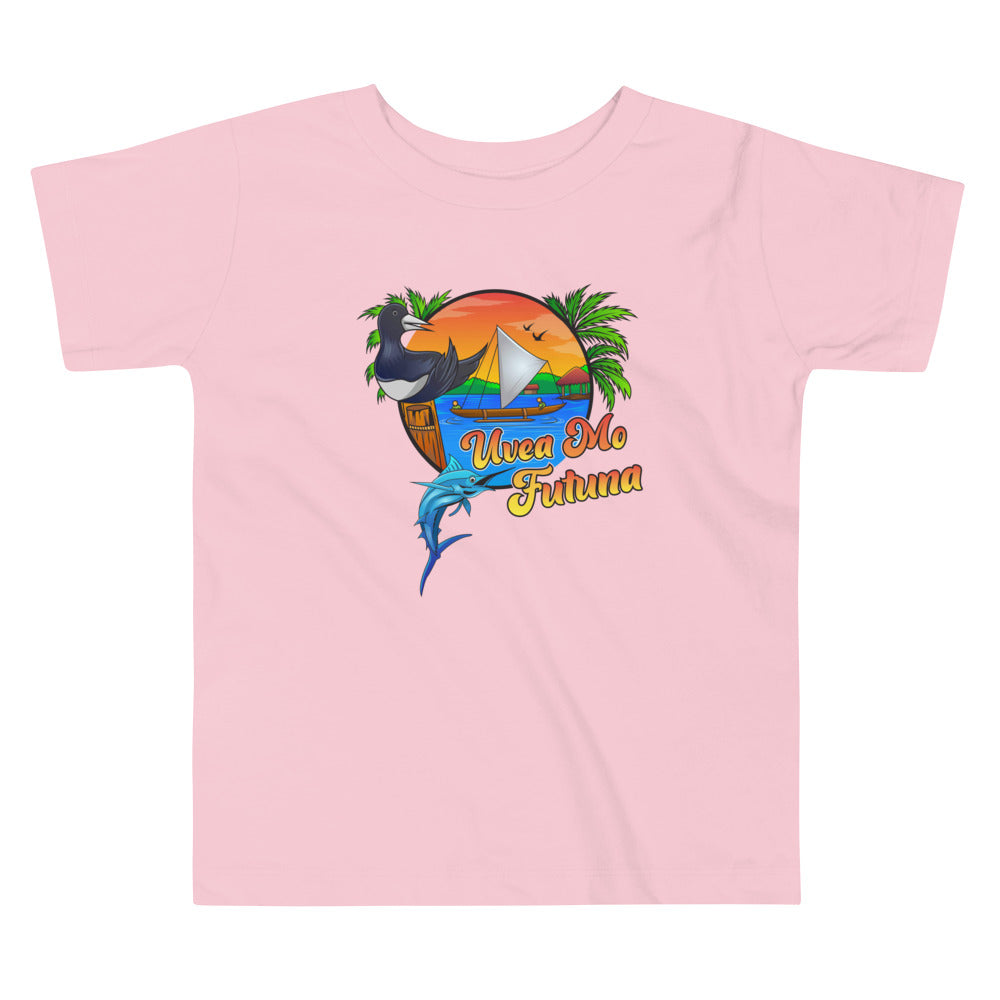 Inspirez créativité et originalité chez vos enfants avec ce t-shirt UVEA MO FUTUNA. Il est composé de couleurs exotiques qui raviront les plus jeunes. Offrez à vos enfants une tenue originale et unique !