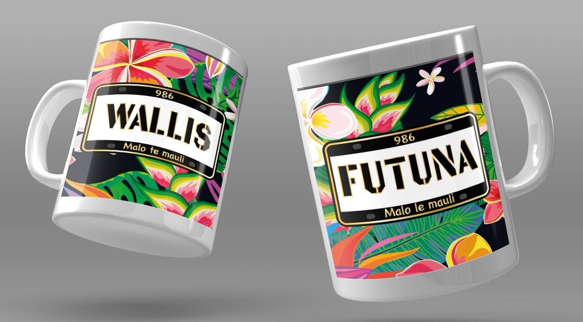 Mug Wallis et Futuna aux couleurs des fleurs tropicaux
