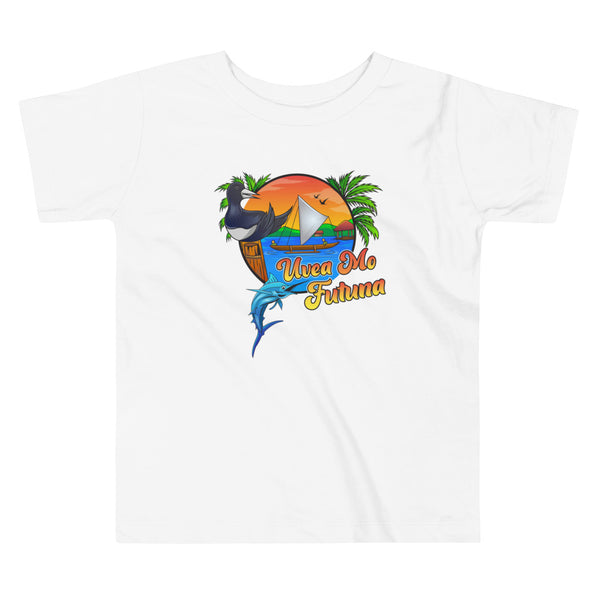 Inspirez créativité et originalité chez vos enfants avec ce t-shirt UVEA MO FUTUNA. Il est composé de couleurs exotiques qui raviront les plus jeunes. Offrez à vos enfants une tenue originale et unique !